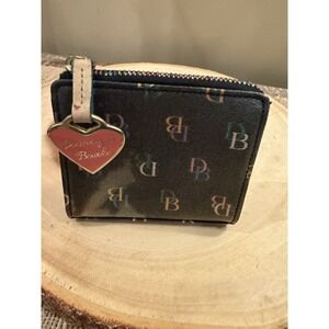 Dooney & Bourke Rainbow Signature Logo ID Wallet monogram Coin Purse Vintage